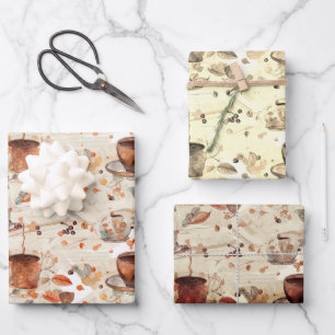 Cofftime-waterverf Inpakpapier Vel