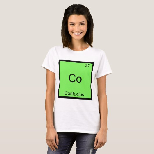 Cofucius Funny Chemistry Element Symbol T-shirt (Voorkant volledig)