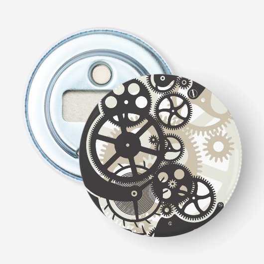Cog-wielen Button Flesopener (Voorkant)