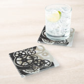 Cog-wielen Glazen Onderzetter (Schuin)