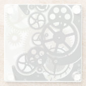 Cog-wielen Glazen Onderzetter (Achterkant)