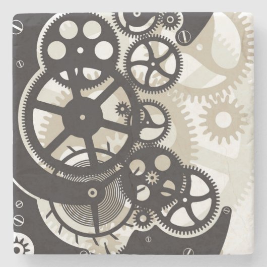 Cog-wielen Stenen Onderzetter (Voorkant)