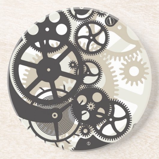 Cog-wielen Zandsteen Onderzetter (Voorkant)