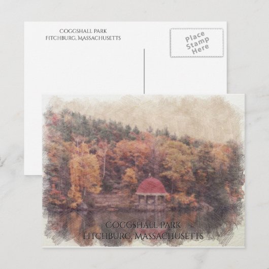 Coggshall Park Fitchburg, Massachusetts Briefkaart (Voorkant / Achterkant)