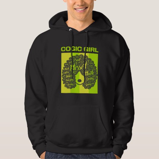 COGIC Girl Christian Woman Afro Hoodie (Voorkant)