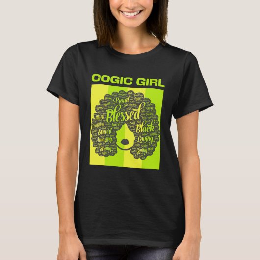 COGIC Girl Christian Woman Afro T-shirt (Voorkant)