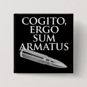 Cogito, Ergo Sum Armatus Vierkante Button 5,1 Cm (Voorkant)