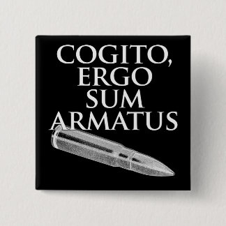 Cogito, Ergo Sum Armatus Vierkante Button 5,1 Cm