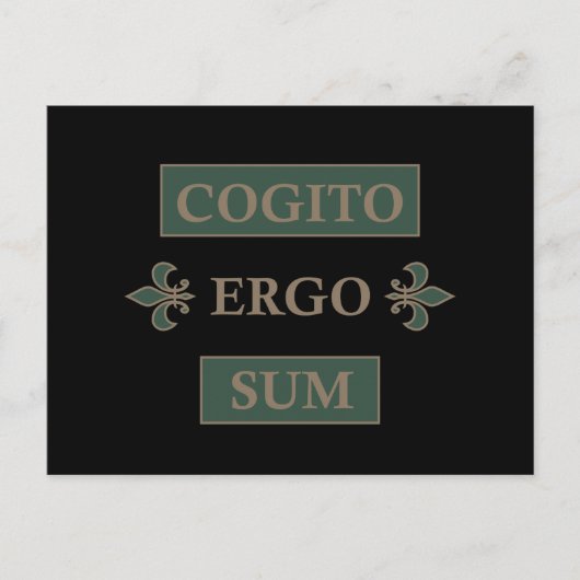 Cogito ergo sum feestdagenkaart (Voorkant)