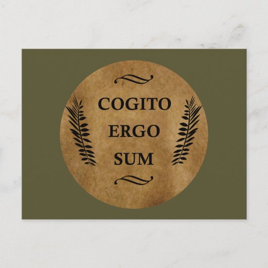 Cogito ergo sum feestdagenkaart (Voorkant)