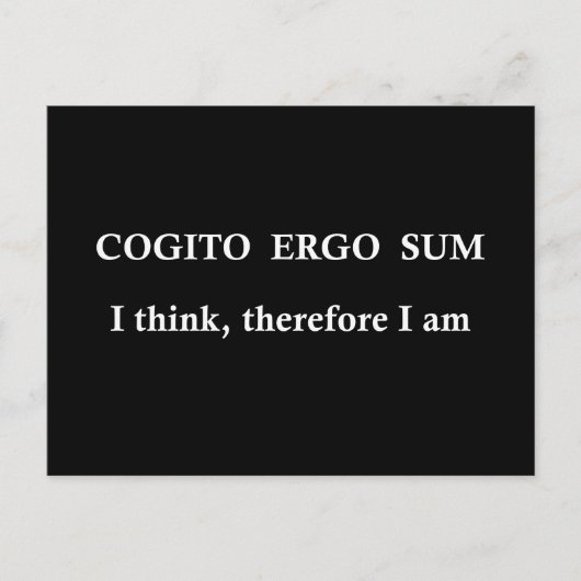 Cogito ergo sum feestdagenkaart (Voorkant)