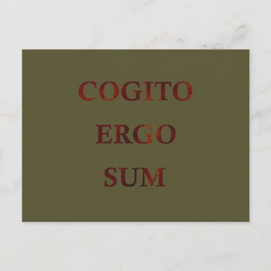 Cogito ergo sum feestdagenkaart (Voorkant)
