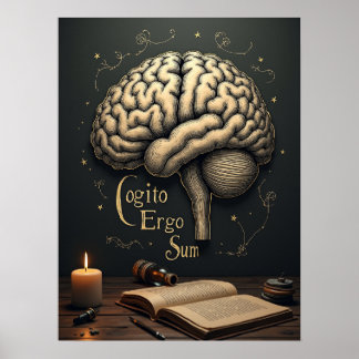 Cogito Ergo Sum - Gotische donkere academische fil Poster