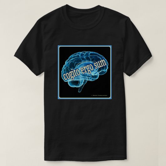 Cogito Ergo Sum Ik denk daarom dat ik decarte ben T-shirt (Design voorkant)
