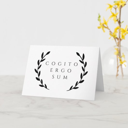 Cogito Ergo Sum Ik denk daarom dat ik Kaart (Gele Bloem)