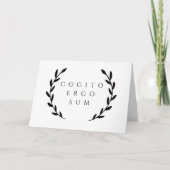 Cogito Ergo Sum Ik denk daarom dat ik Kaart (Voorkant)