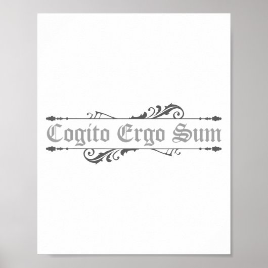 Cogito ergo sum Ik denk dus dat ik filosofie ben Poster (Voorkant)