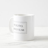 Cogito, ergo sum - ik denk dus ik ben koffiemok (Voorkant links)