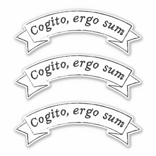 Cogito, ergo sum - ik denk dus ik ben sticker (Voorkant)