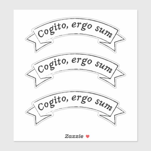 Cogito, ergo sum - ik denk dus ik ben sticker (Vel)
