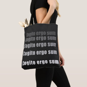 Cogito, ergo sum Latijns Citaat Tote Bag