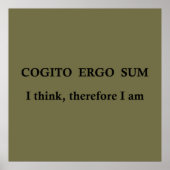 cogito ergo sum, latijns zin poster (Voorkant)
