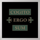 cogito ergo sum, latijns zin poster (Voorkant)