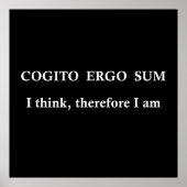 cogito ergo sum, latijns zin poster (Voorkant)