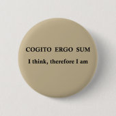 cogito ergo sum, latijns zin ronde button 5,7 cm (Voorkant)