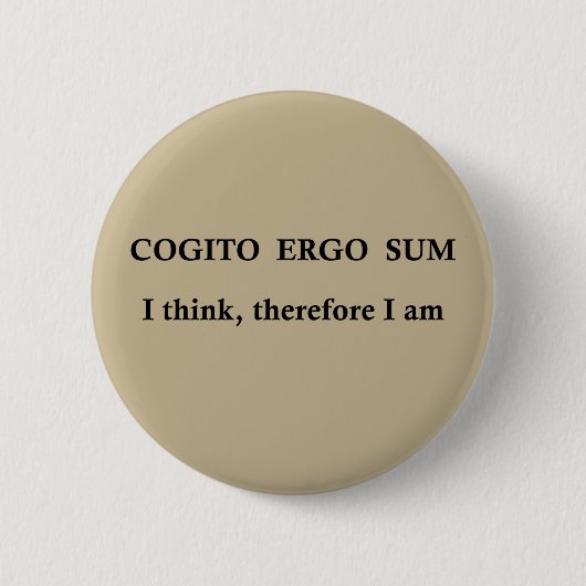 cogito ergo sum, latijns zin ronde button 5,7 cm (Voorkant)