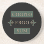 cogito ergo sum, latijns zin zandsteen onderzetter (Voorkant)