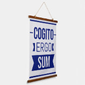 Cogito ergo sum - Latijnse uitdrukking Hangend Wandkleed (Gebogen)