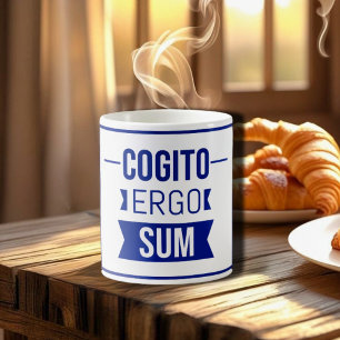 Cogito ergo sum - Latijnse uitdrukking Koffiemok