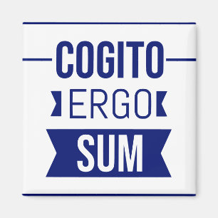 Cogito ergo sum - Latijnse uitdrukking Magneet