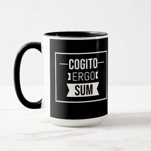 Cogito ergo sum - Latijnse uitdrukking -zwart Mok (Links)