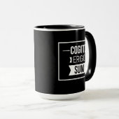 Cogito ergo sum - Latijnse uitdrukking -zwart Mok (Voorkant rechts)