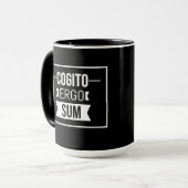 Cogito ergo sum - Latijnse uitdrukking -zwart Mok (Voorkant links)