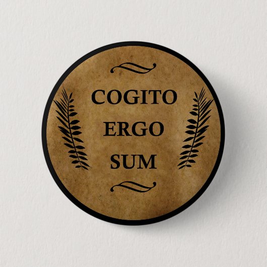 Cogito ergo sum ronde button 5,7 cm (Voorkant)