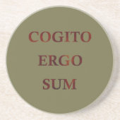 Cogito ergo sum zandsteen onderzetter (Voorkant)