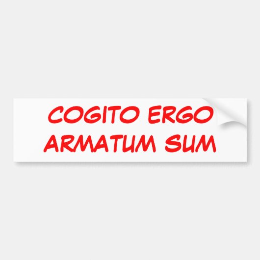 COGITO ERGOARMATUM SUM BUMPERSTICKER (Voorkant)