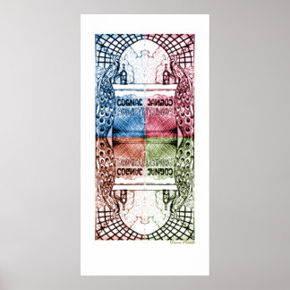 Cognac 4-kleuren poster