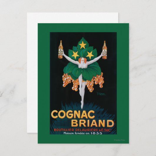 Cognac Briand Promotion Poster Briefkaart (Voorkant / Achterkant)