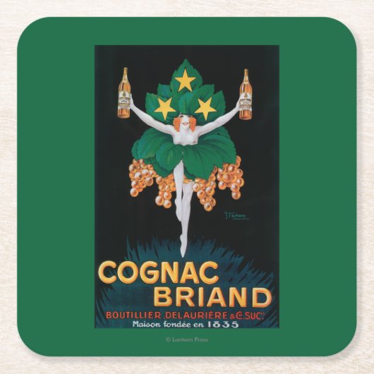 Cognac Briand Promotion Poster Kartonnen Onderzetters (Voorkant)