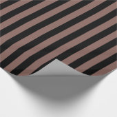 Cognac Brown Black Stripe Cadeaupapier (Hoek)