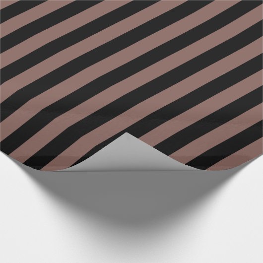 Cognac Brown Black Stripe Cadeaupapier (Hoek)