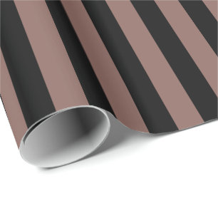 Cognac Brown Black Stripe Cadeaupapier