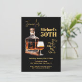 Cognac en sigaar verjaardag kaart (Staand voorkant)