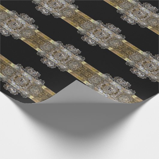 Cognac Lace Monogram Beauty Cadeaupapier (Hoek)