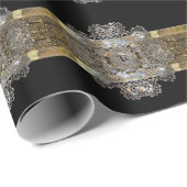 Cognac Lace Monogram Beauty Cadeaupapier (Rol Hoek)