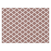 Cognac Leather Brown Marokkaanse Tegel Trellis Tafelkleed (Voorkant (Horizontaal))